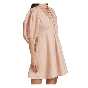 Zimmermann Dancer Day Linen Minidress with Dolman Sleeves.  Size  US 8